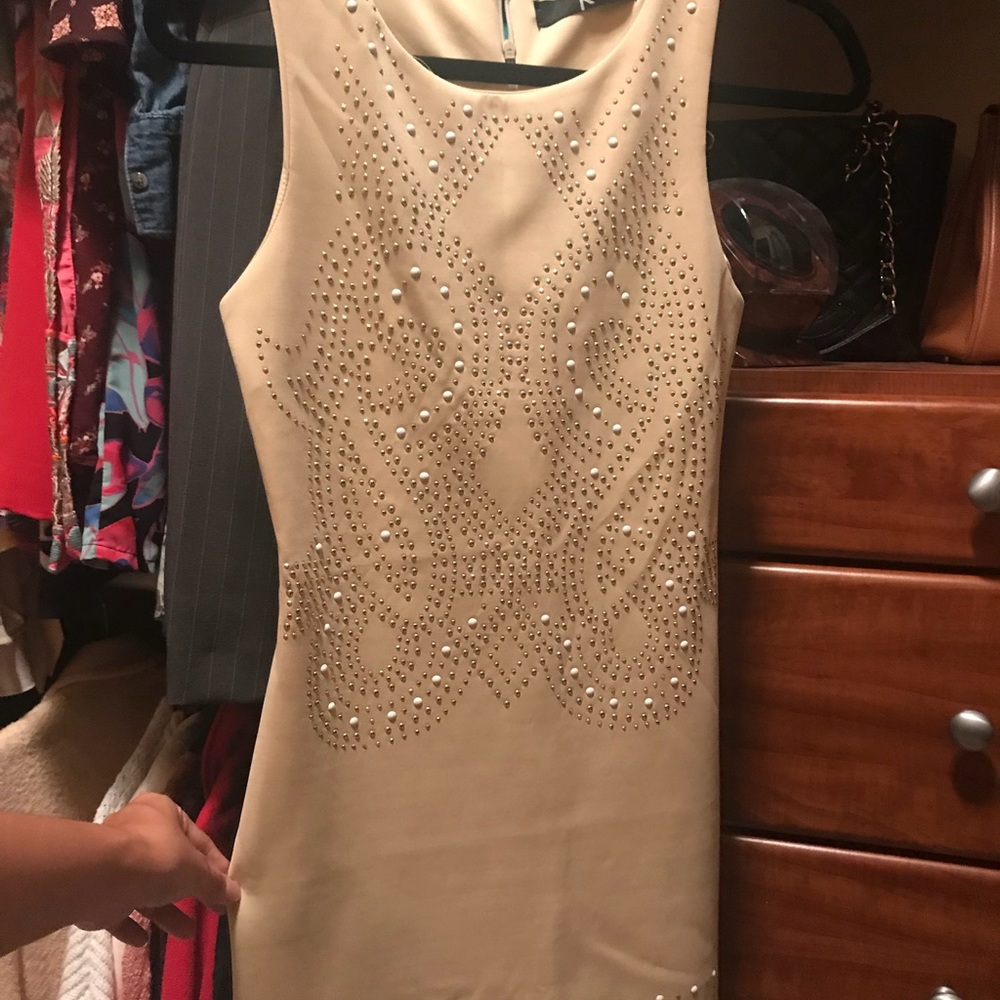 Beautiful nude sequined mini dress